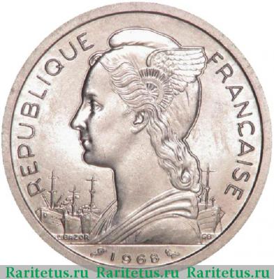 2 франка (francs) 1968 года   Французские афар и исса