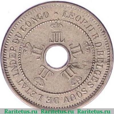 5 сантимов (centimes) 1908 года   Свободное государство Конго