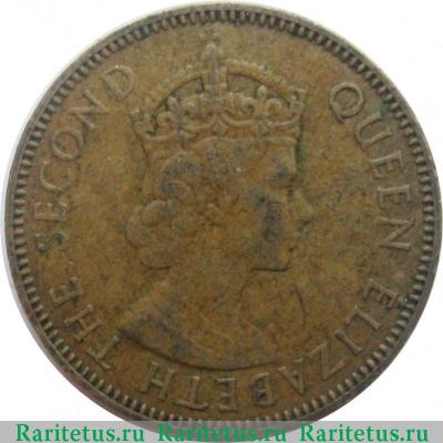 1/2 пенни (half penny) 1959 года   Ямайка