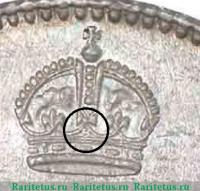 Деталь монеты 1/2 рупии (rupee) 1907 года B  Индия (Британская)