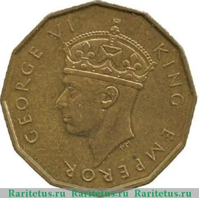 3 пенса (pence) 1947 года   Фиджи