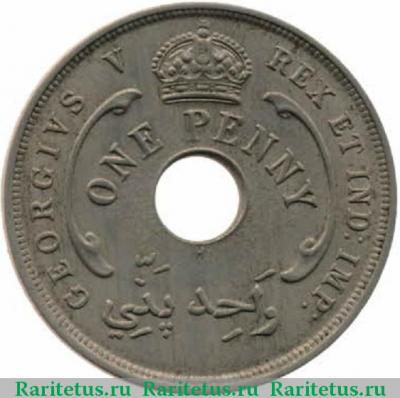 1 пенни (penny) 1916 года   Британская Западная Африка