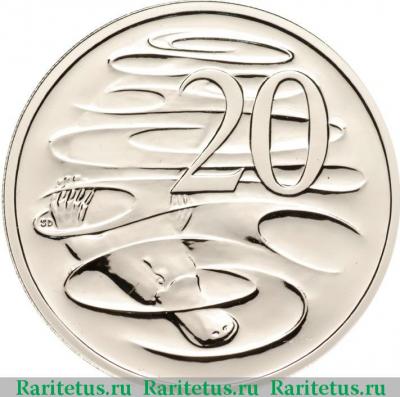 Реверс монеты 20 центов (cents) 2009 года   Австралия