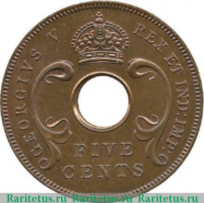 5 центов (cents) 1934 года   Британская Восточная Африка