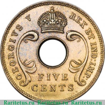 5 центов (cents) 1921 года   Британская Восточная Африка