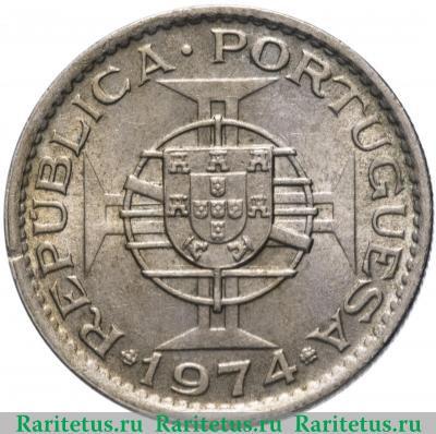 Реверс монеты 2,5 эскудо (escudos) 1974 года   Ангола