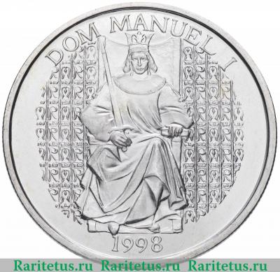 Реверс монеты 1000 эскудо (escudos) 1998 года  король Португалия