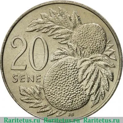 Реверс монеты 20 сене (sene) 1974 года   Самоа