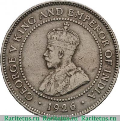 1 пенни (penny) 1926 года   Ямайка
