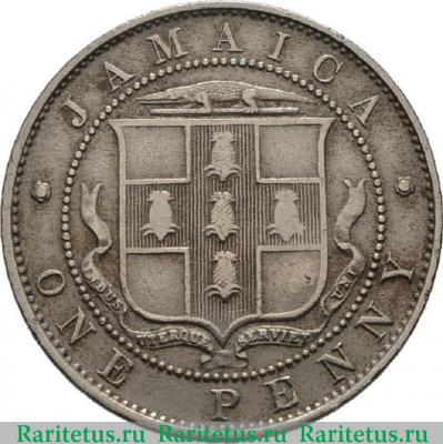 Реверс монеты 1 пенни (penny) 1926 года   Ямайка
