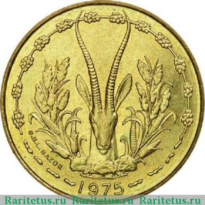 10 франков (francs) 1975 года   Западная Африка (BCEAO)