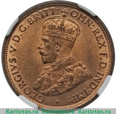 1/2 пенни (penny) 1912 года   Австралия