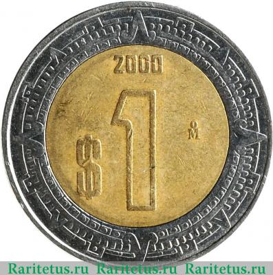 Реверс монеты 1 песо (peso) 2000 года   Мексика