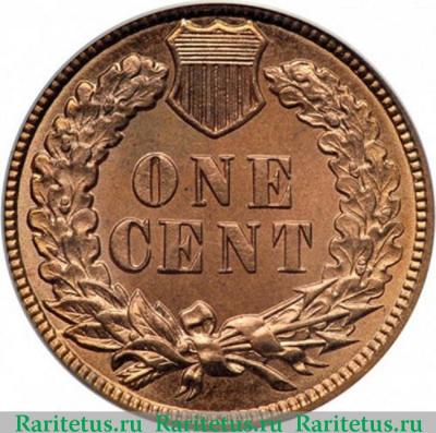 Реверс монеты 1 цент (cent) 1887 года   США