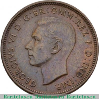 1/2 пенни (penny) 1938 года   Австралия