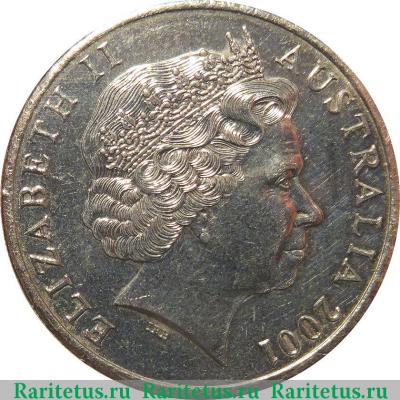 20 центов (cents) 2001 года  Квинсленд Австралия
