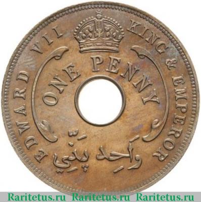 1 пенни (penny) 1907 года   Британская Западная Африка