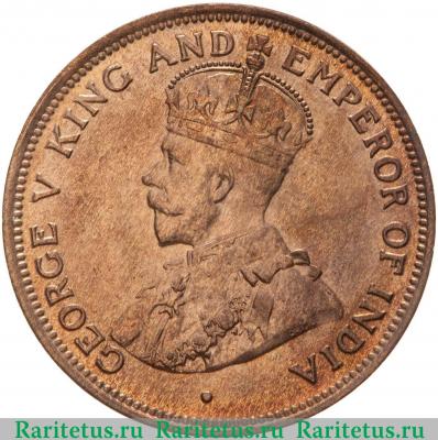 1 цент (cent) 1919 года   Британский Гондурас