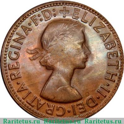 1 пенни (penny) 1964 года  точка Австралия