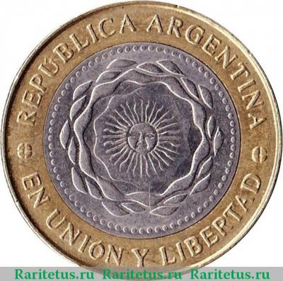 2 песо (pesos) 2011 года   Аргентина