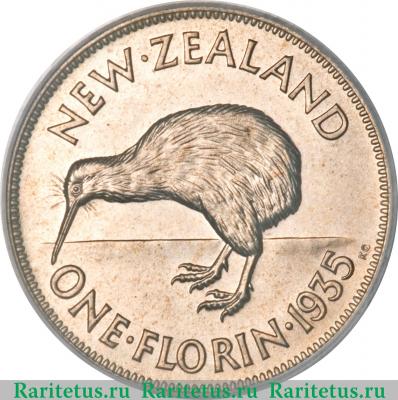 Реверс монеты 2 шиллинга (florin, shillings) 1935 года   Новая Зеландия
