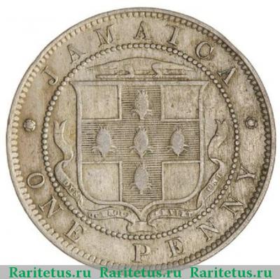 Реверс монеты 1 пенни (penny) 1900 года   Ямайка