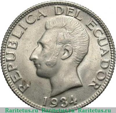1 сукре (sucre) 1934 года   Эквадор
