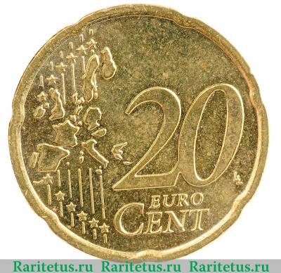 Реверс монеты 20 центов (cents) 2003 года   Ирландия