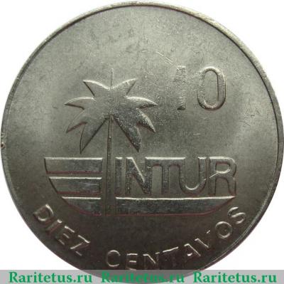Реверс монеты 10 сентаво (centavos) 1981 года   Куба