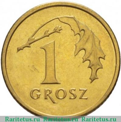 Реверс монеты 1 грош (grosz) 2003 года   Польша