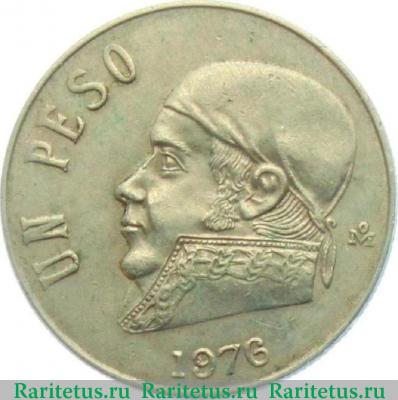 Реверс монеты 1 песо (peso) 1976 года   Мексика