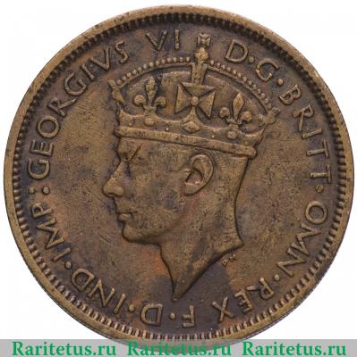1 шиллинг (shilling) 1938 года   Британская Западная Африка