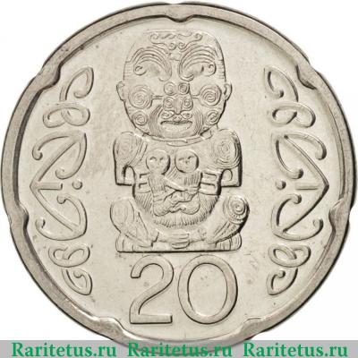 Реверс монеты 20 центов (cents) 2006 года   Новая Зеландия