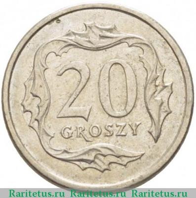 Реверс монеты 20 грошей (groszy) 2000 года   Польша