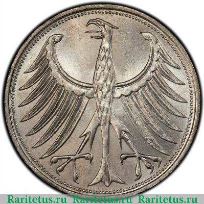 5 марок (deutsche mark) 1958 года D  Германия