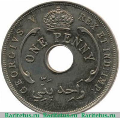1 пенни (penny) 1929 года   Британская Западная Африка