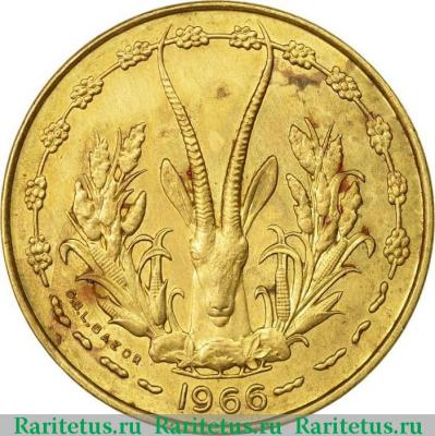 10 франков (francs) 1966 года   Западная Африка (BCEAO)