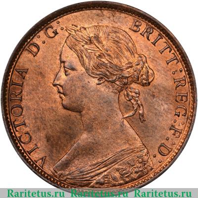 1/2 пенни (half penny) 1862 года   Великобритания