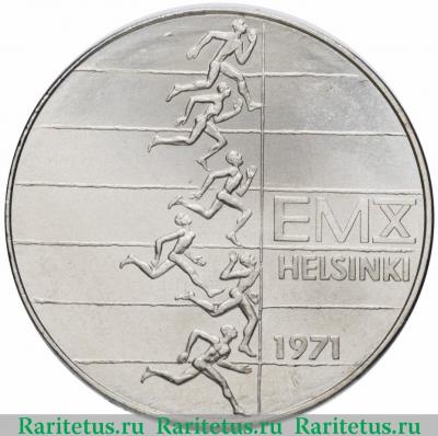 Реверс монеты 10 марок (markkaa) 1971 года   Финляндия