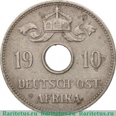 10 геллеров (heller) 1910 года   Германская Восточная Африка