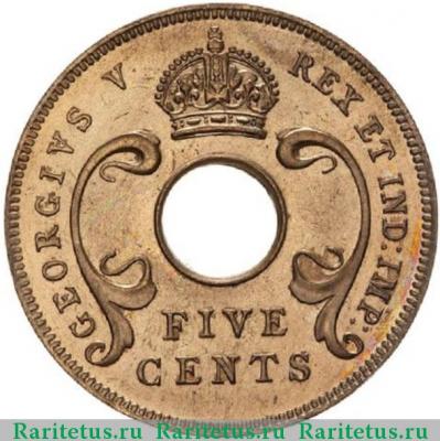 5 центов (cents) 1922 года   Британская Восточная Африка