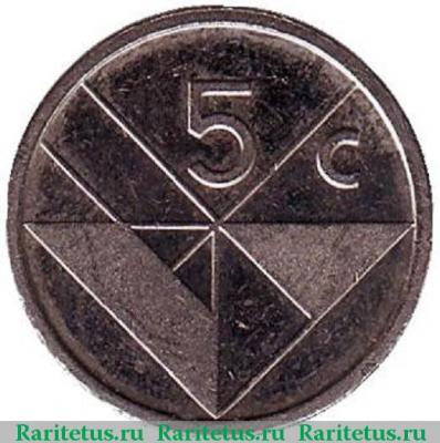 Реверс монеты 5 центов (cents) 2008 года   Аруба
