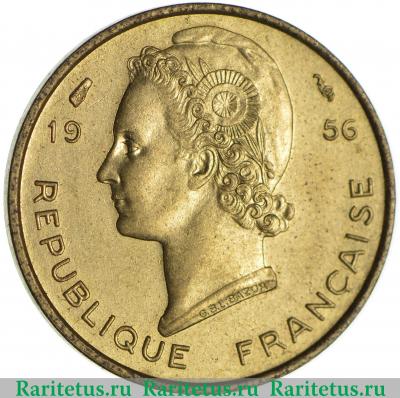 5 франков (francs) 1956 года   Французская Западная Африка