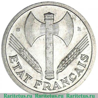 2 франка (francs) 1943 года B  Франция