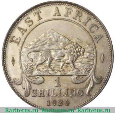 Реверс монеты 1 шиллинг (shilling) 1924 года   Британская Восточная Африка