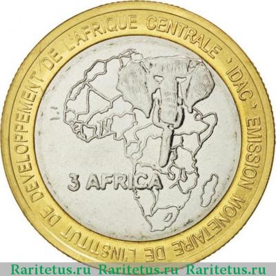 Реверс монеты 4500 франков (francs) 2005 года   Габон