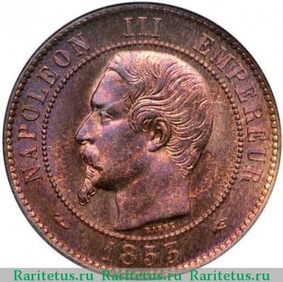 10 сантимов (centimes) 1853 года A  Франция