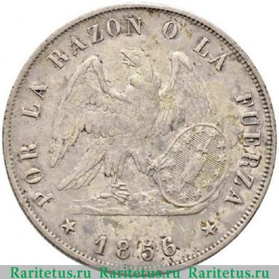 1 песо (peso) 1856 года   Чили