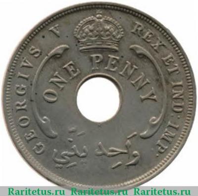 1 пенни (penny) 1915 года   Британская Западная Африка