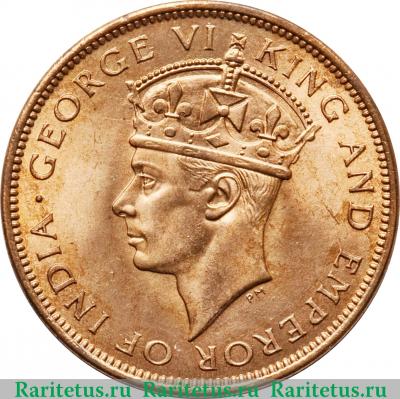 1 цент (cent) 1939 года   Британский Гондурас